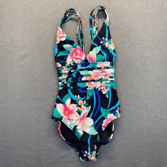 La Blanca Women's Multi Strap Cross Back One Piece Swimsuit Size 4,Beach,NEW - Picture 3 of 13